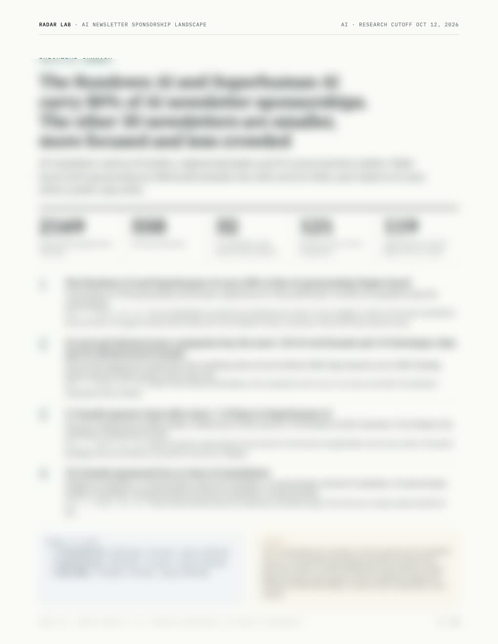 Page 2 of the AI report: a short summary of what we found